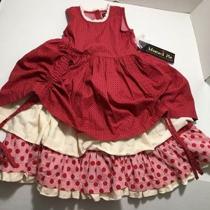 Mustard Pie Emmaline Dress Mystic Evergreen Red 3T